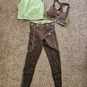 adidas matching set - top, leggings and sports bra